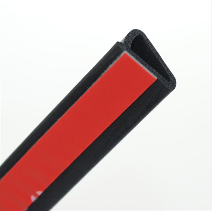 Sloping D Type Adhesive Rubber Seal Sound Insulation Car Door Edge Sealing Strip