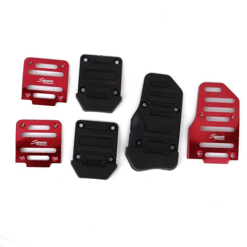 Non-Slip Auto Car Pedal Manual Series Kit Brake Clutch Foot Treadle Pad CoverRed