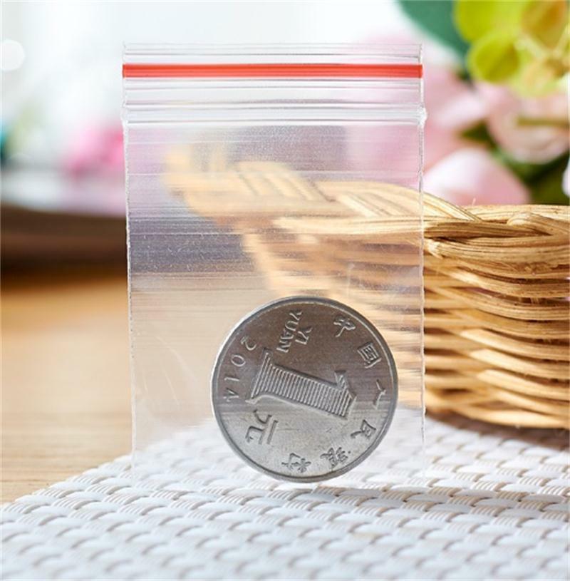 100PCS Useful Clear Zip Reclosable Plastic Poly Bag 0 Size Bag 4X6cm