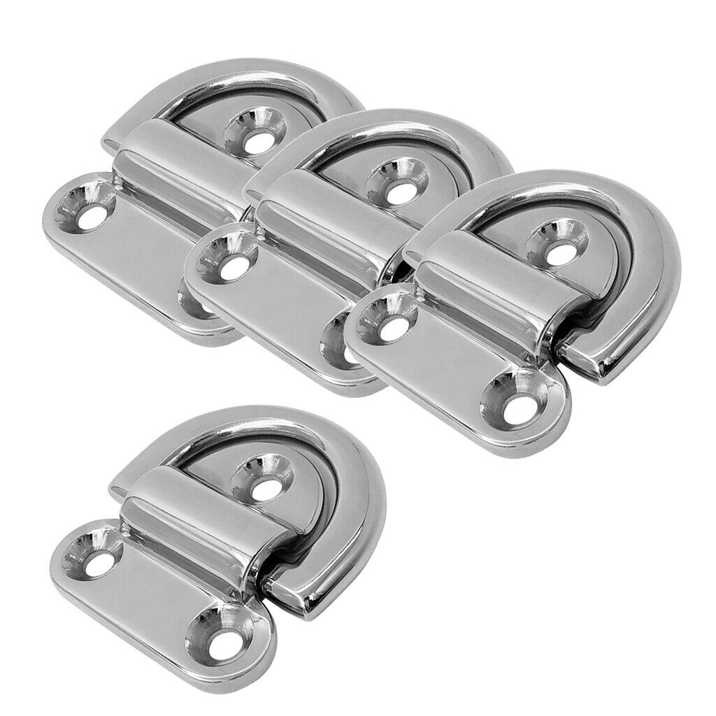 4X Mini Folding Pad Eye Deck Lashing Ring Tie Down Anchor for Trailer RV