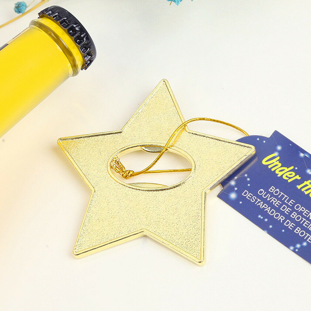 Golden Pentagram Bottle Opener Wine Beer Champagne Tool Wedding Favour Gift