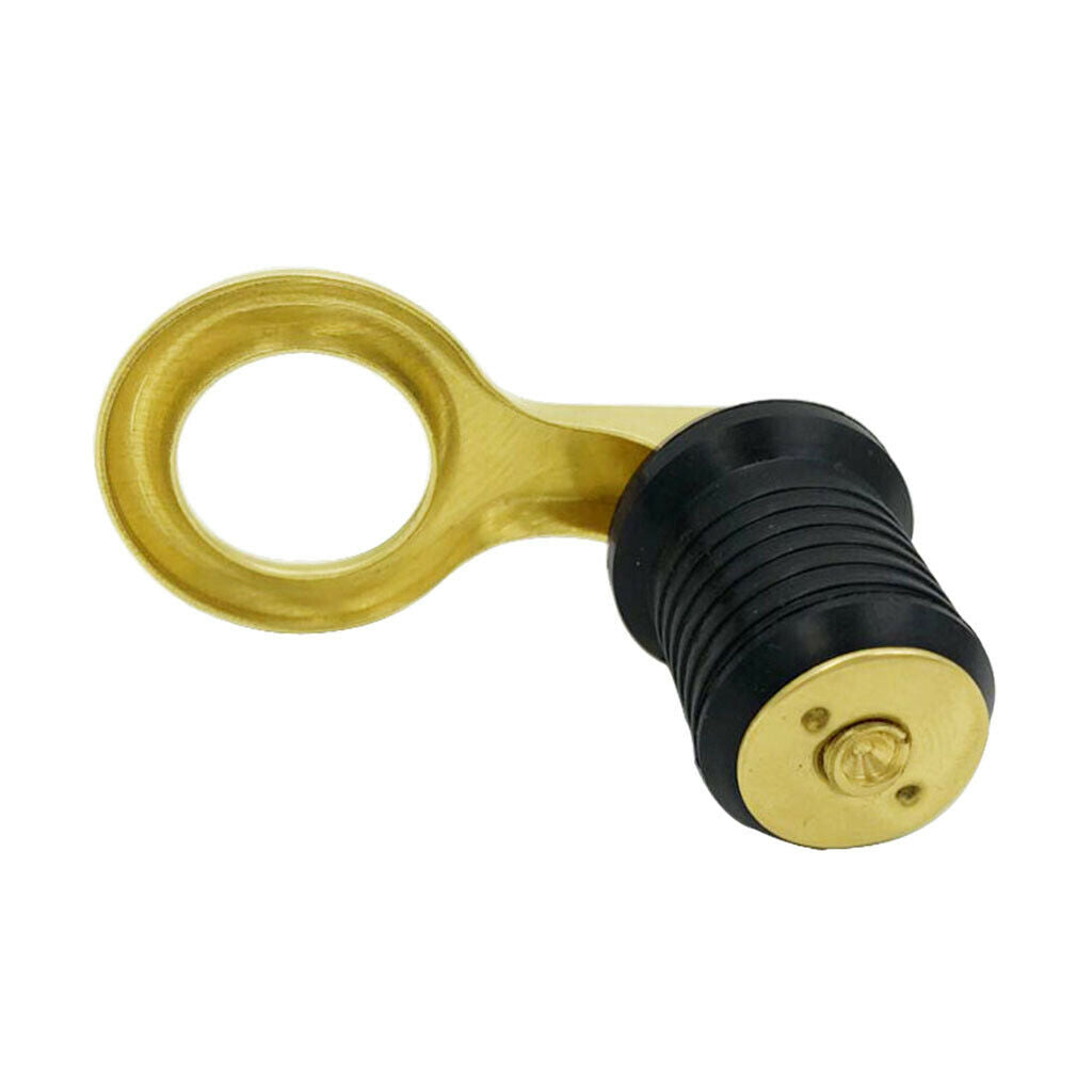 1.26"  Rubber + Brass Snap Flip Style Boat Hull Livewell Drain Plug Bass