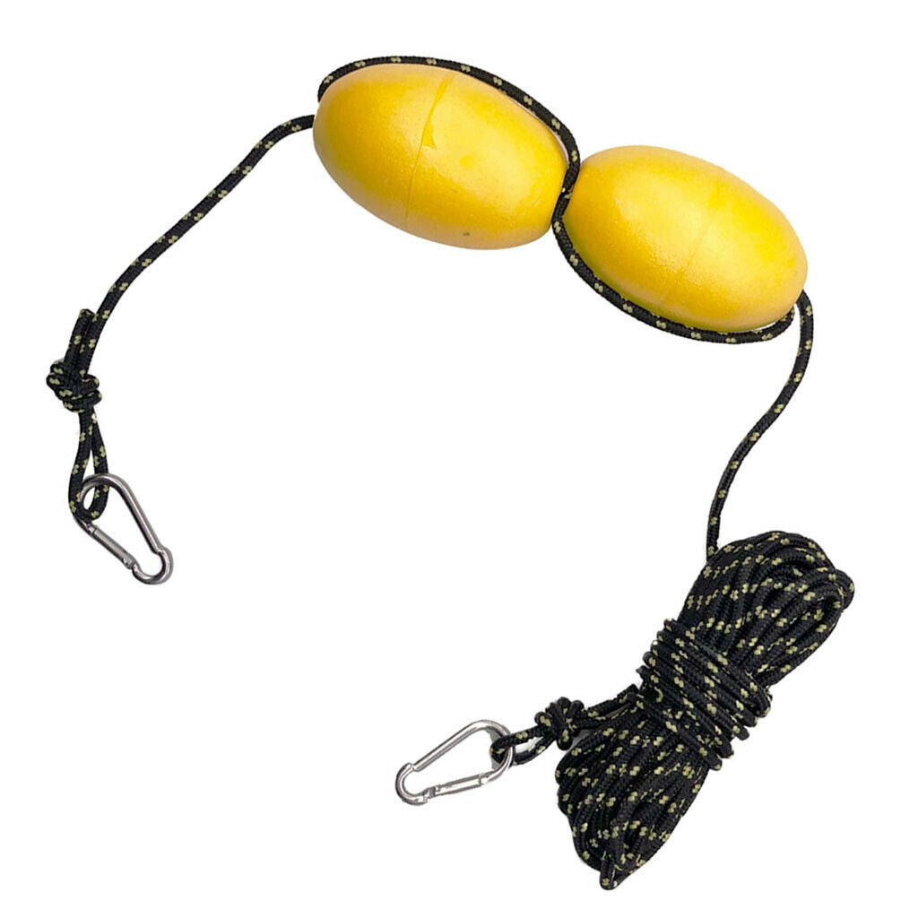 9.1m Marine Rope Tow Line, Buoy Ball Float Leash and Stainless Steel Hook for