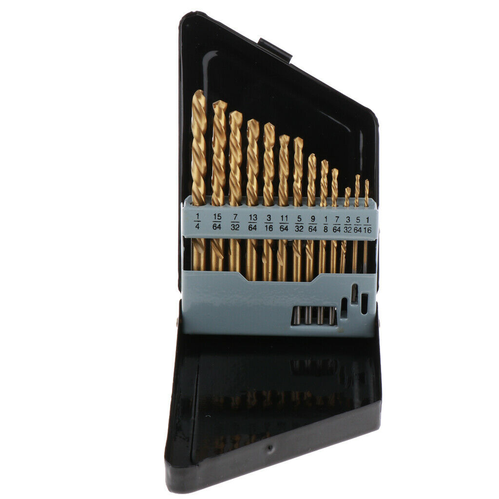 13pcs Twist Drill Bit Set High Speed Steel HSS Titanium Small Drill Bits for