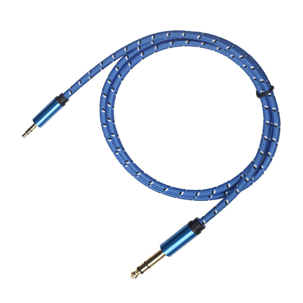 1m 6.35mm Male to 3.5mm TRS Male Stereo Cable Aux Cord for Phone Mixer