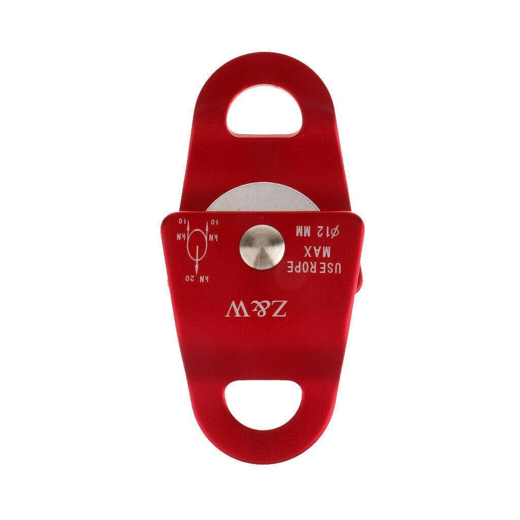 20KN Rock Climbing General Purpose Mobile Pulley For 12mm Rope -  Wine Red