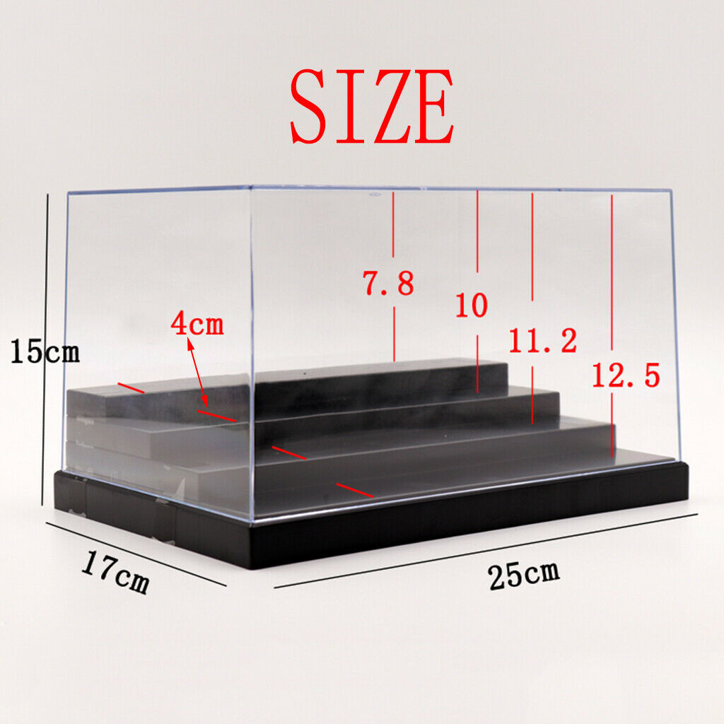Acrylic Anti-dust 4 Steps Show Case with Balck Base fit for Anime Figures
