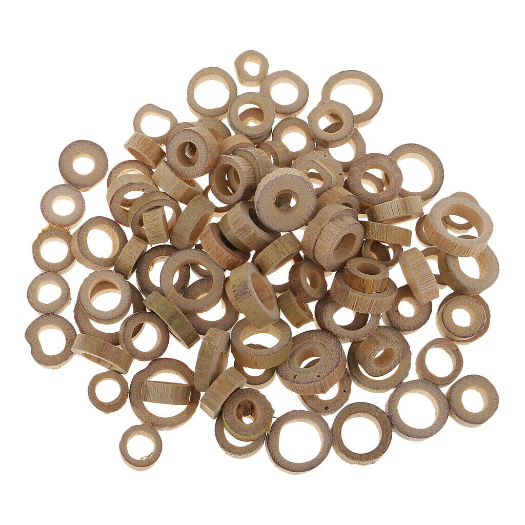 100pcs Natural Log Wood Slices Rings for Rustic Wedding Home Decorations