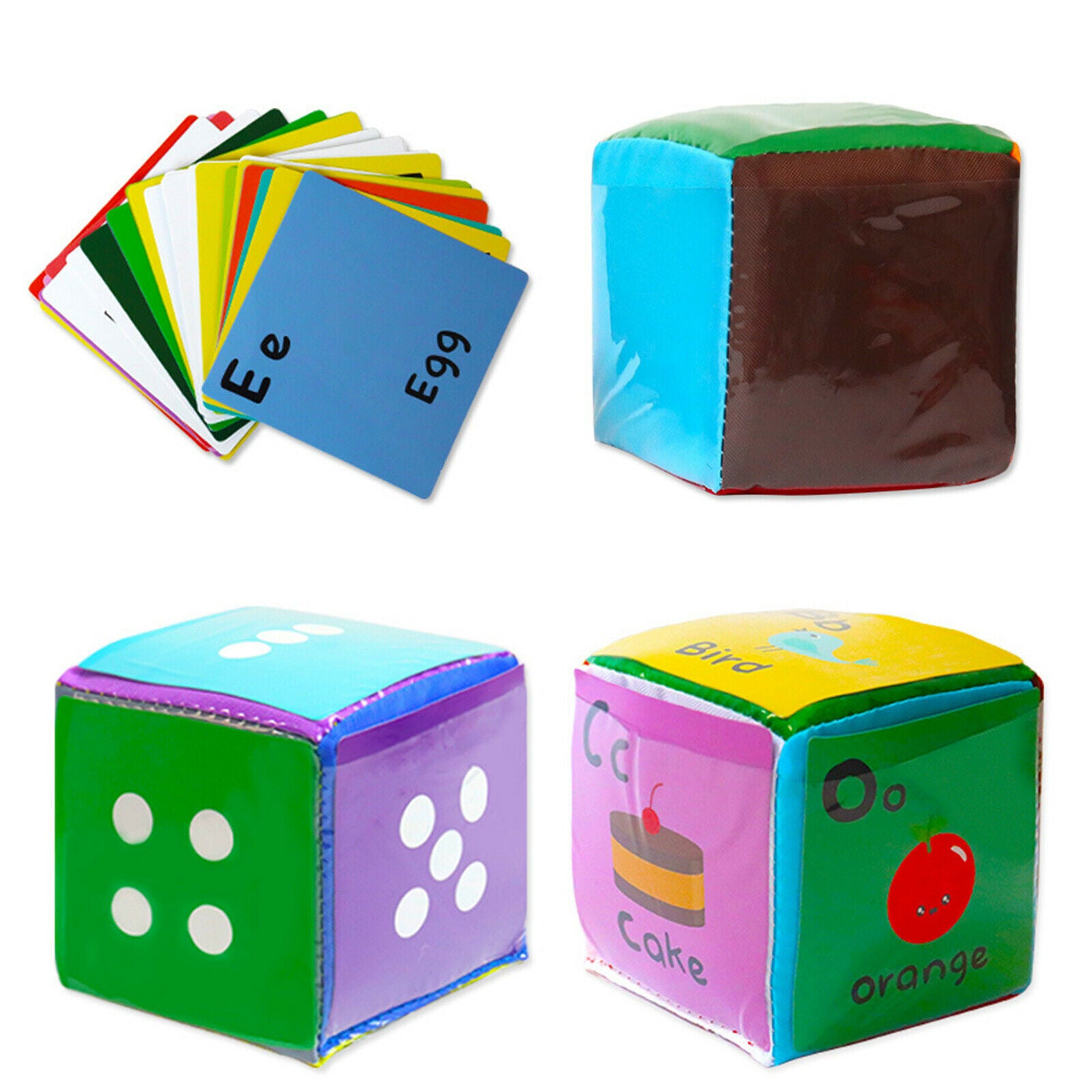 2pcs 10cm Playing Game Dices Set, Puzzle Toys, with Clear Pockets, Learning