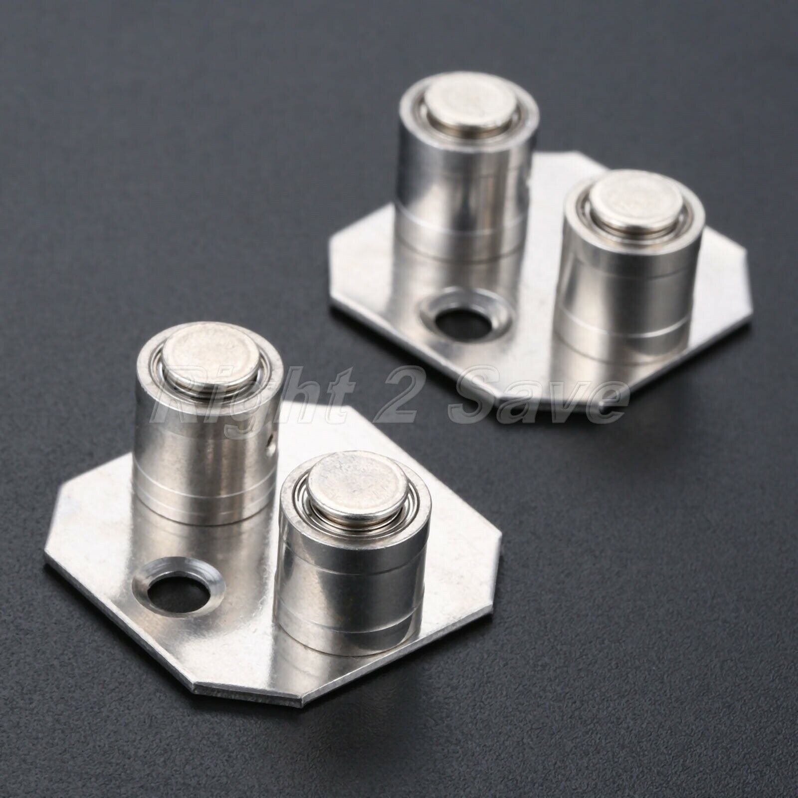 2Pcs Wooden Sliding Door Cabinet Limiter Two-wheel Rail Guide Locator Stopper