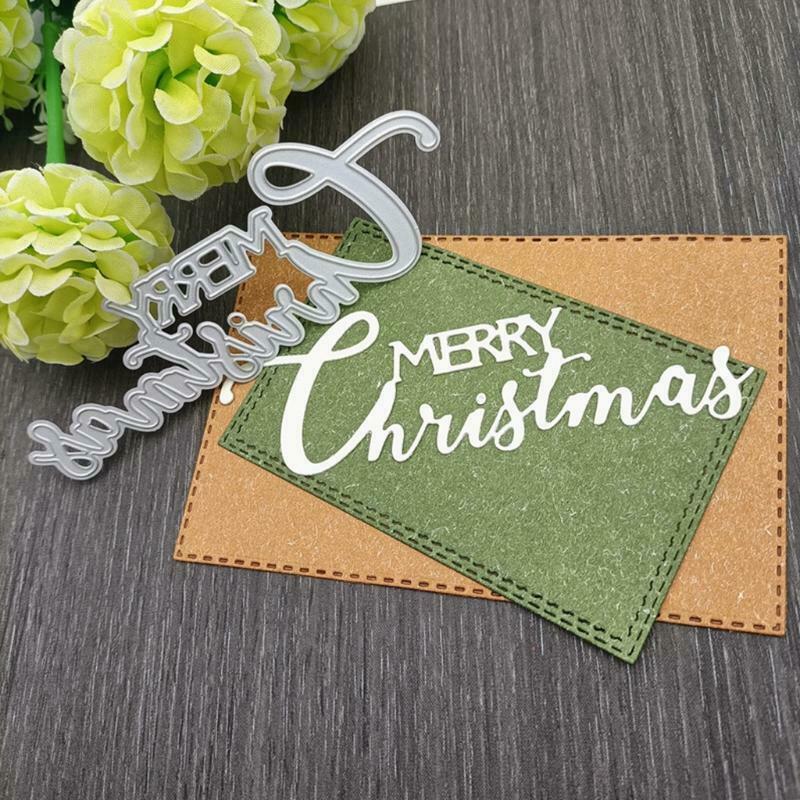 Merry Christmas Letter Metal Cutting Dies DIY Scrapbooking Embossing Stencil