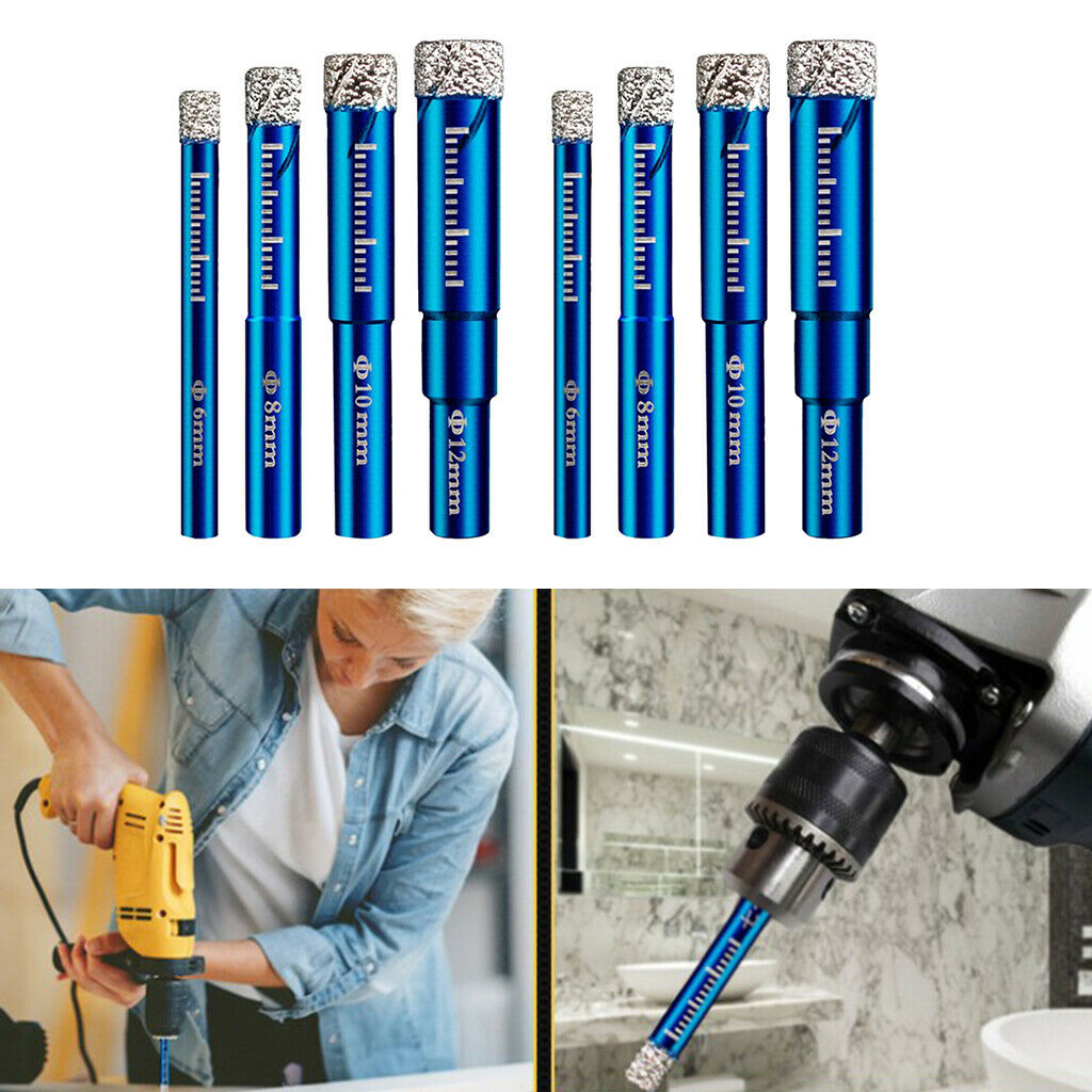 8pc Diamond Core Grit Drill Bit Power Tool for Ceramic Tile Marble Glass