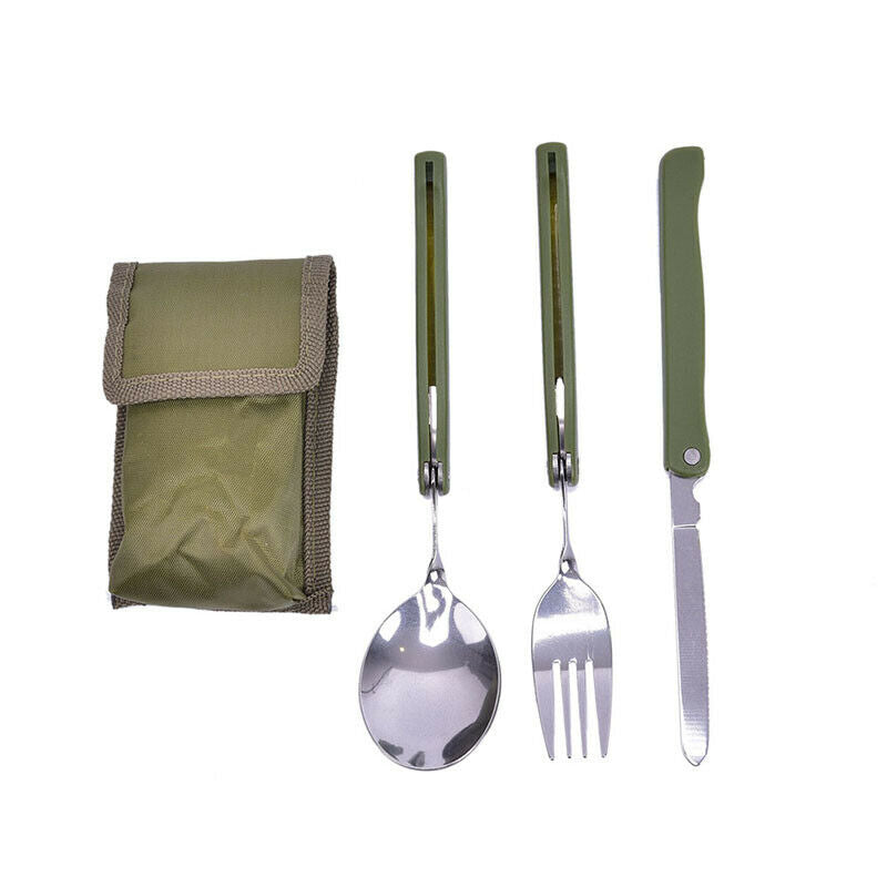 Portable Mini Tableware Set outdoor Tool Folding Cutlery Set Spoon Fork Knif XC