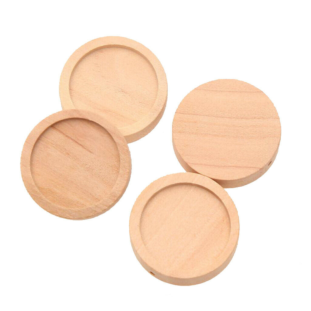20x Wooden Charms Cabochon Setting Base DIY Jewelry Pendant Natural 30mm