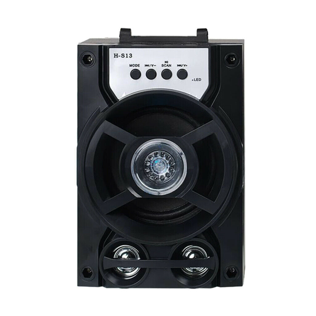 Black Portable Wireless Outdoor Bluetooth Soundbox w/ LED Light for Outdoor