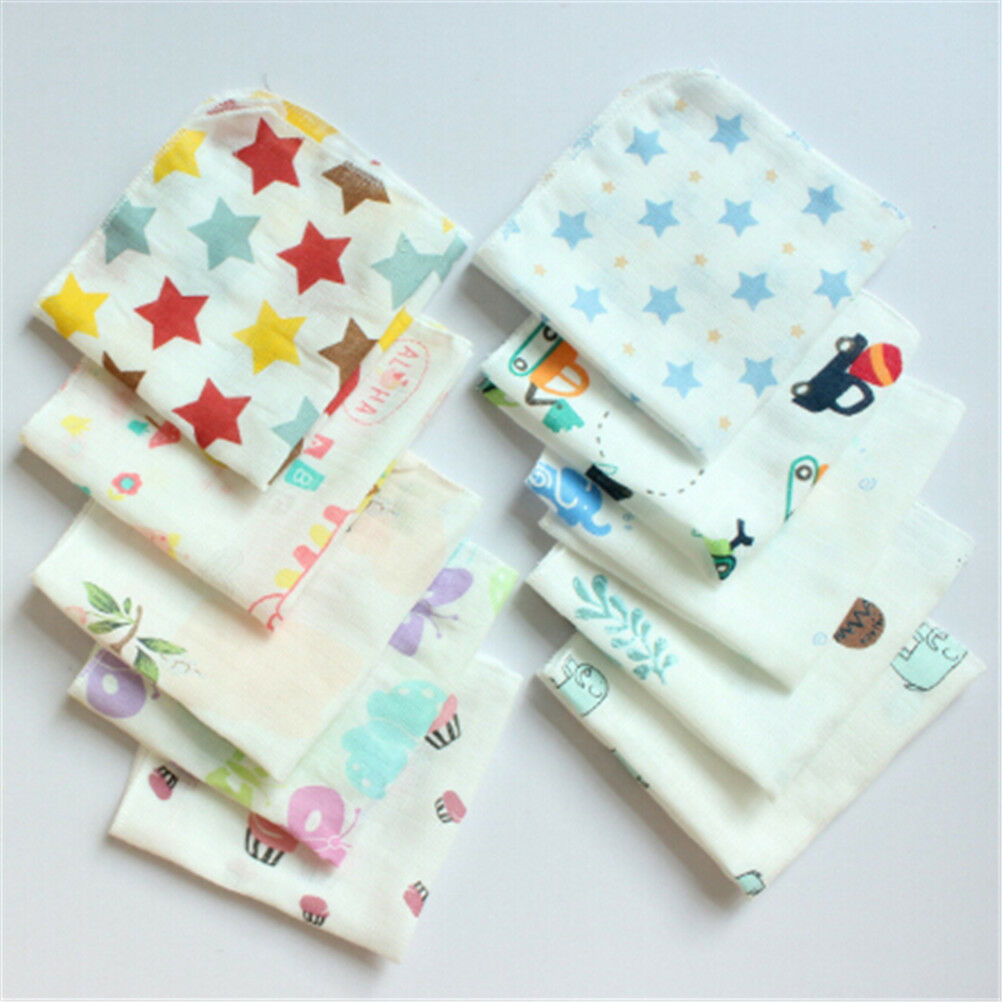 2X Baby Infant Towel 30*30cm Muslin Towel Handkerchiefs Two Layers Wipe T.l8