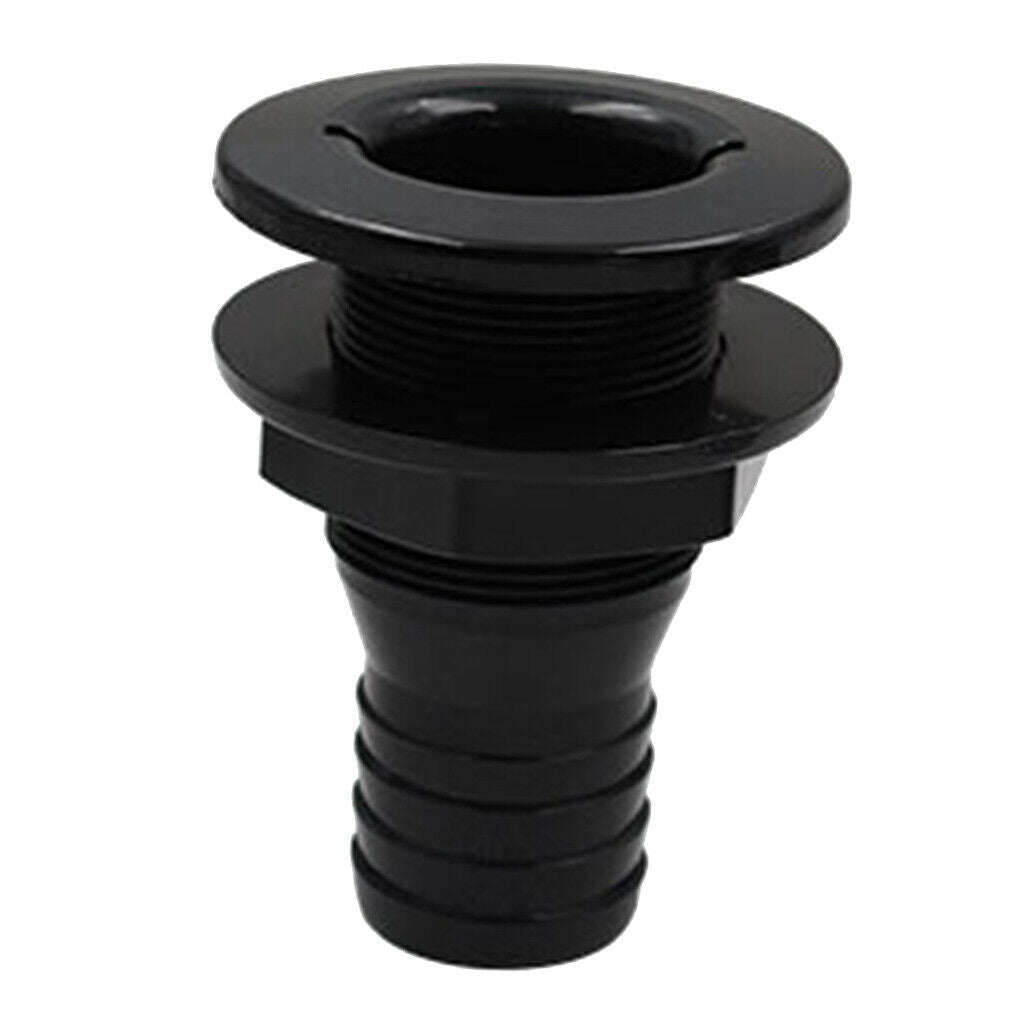 Black Plastic 1-1/2'' Marine Thru-Hull Fittings Replacement Yacht Parts