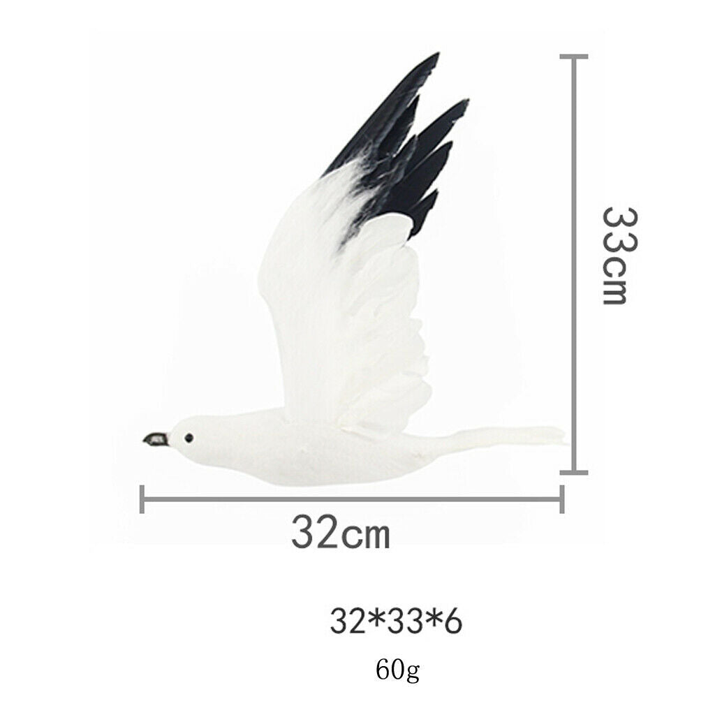 Flying Foam Seagull Birds Statue Wall Hanging Art Decor Home Ornament Size M