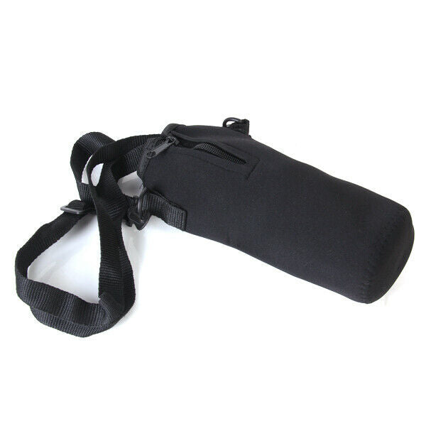 750ML Water Bottle Carrier Insulated Cover Case Bag Pouch Shoulder Black
