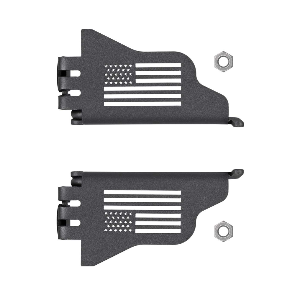 Flag Style Front Black Steel Foot Pegs Pedal for 2018-2021 Jeep Wrangler JL JLU
