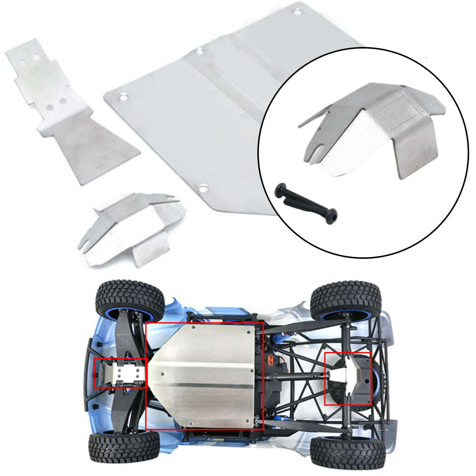 1:10 RC Rear Axle Protection Plate for LOSI BAJA REY V2 Car Buggy Upgrade