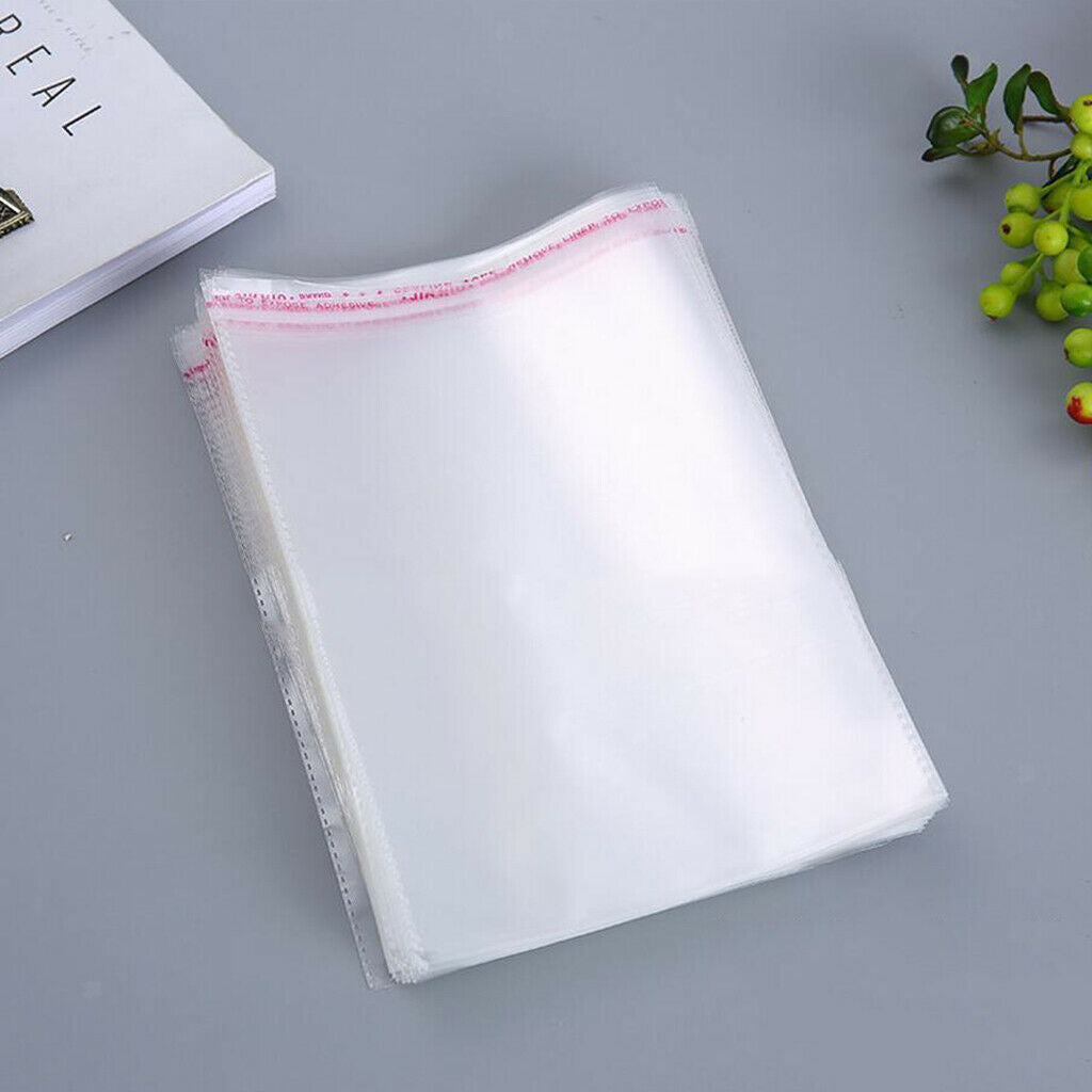100pcs Transparent Opp Bag Plastic Bags Self Adhesive Seal  22x34cm Thicker