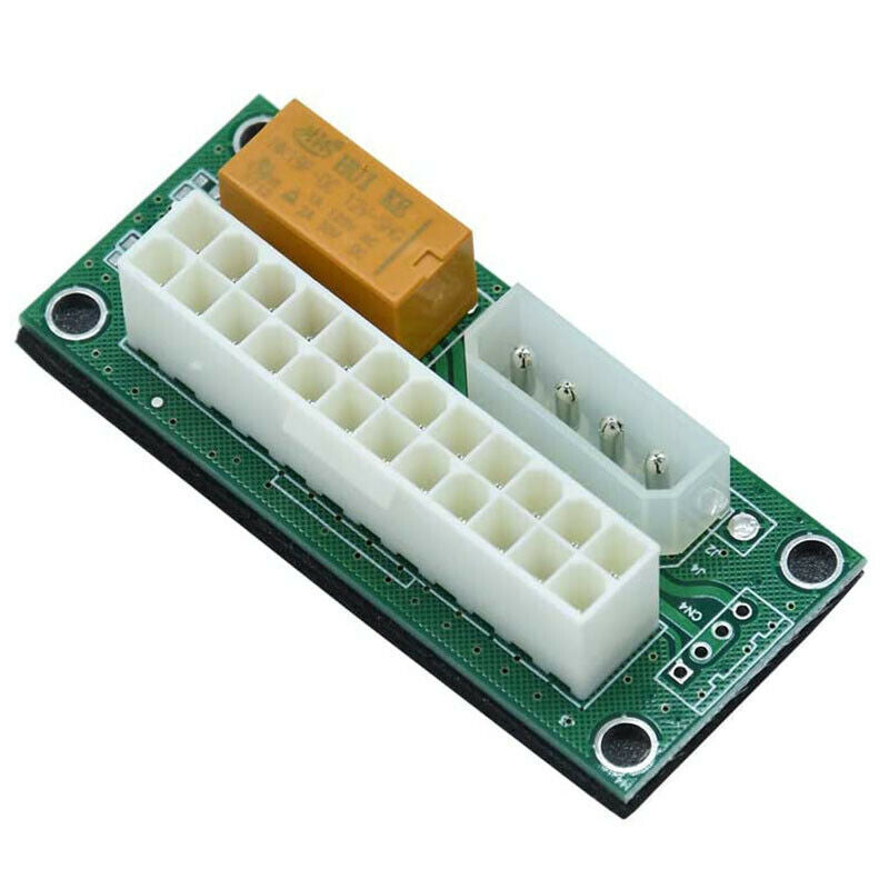 2 Pack Dual PSU Multiple Power Supply Adapter,Add2Psu ATX 24 Pin to Molex 4 Q7B8