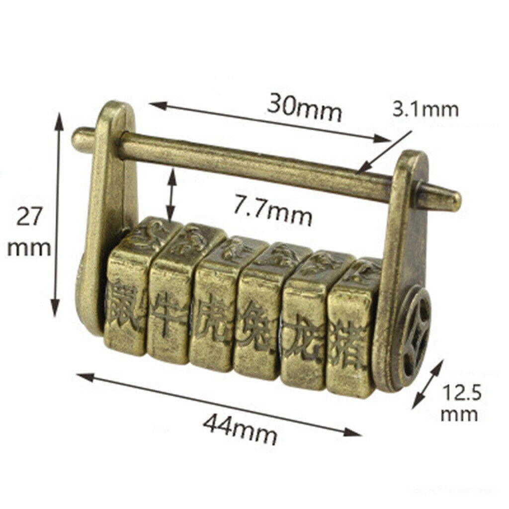 Handmade Padlocks Combination Lock Key Jewelry Box Collectibles Zodiac