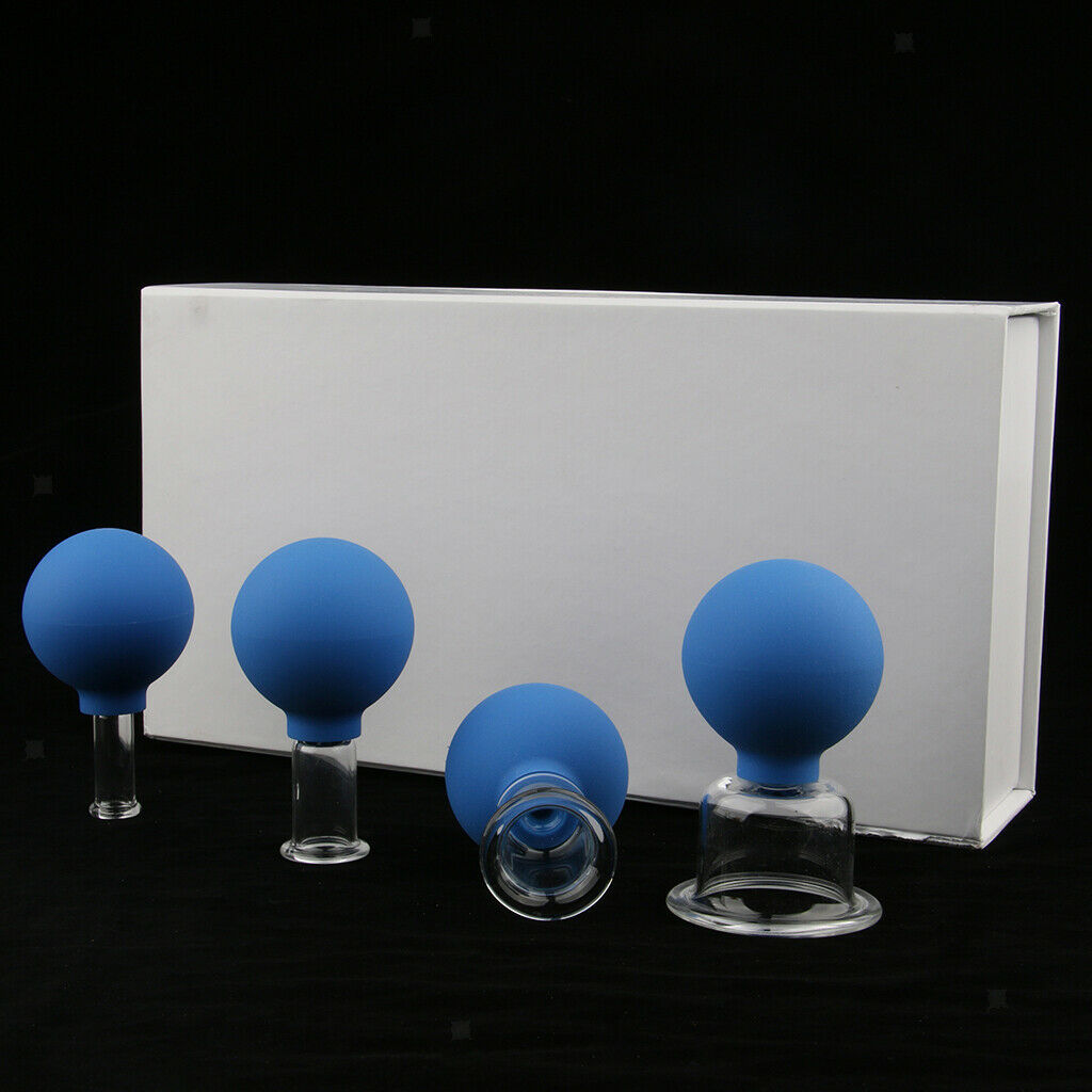 4 Pieces Safe Vacuum Cupping Cups Eye Back Chest Message Cellulite Remover