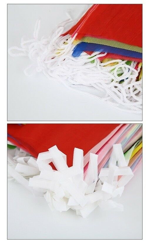 Colorful 180pcs Fabric Flags 70m Bunting Banner Wedding Party Decor 14*18cm