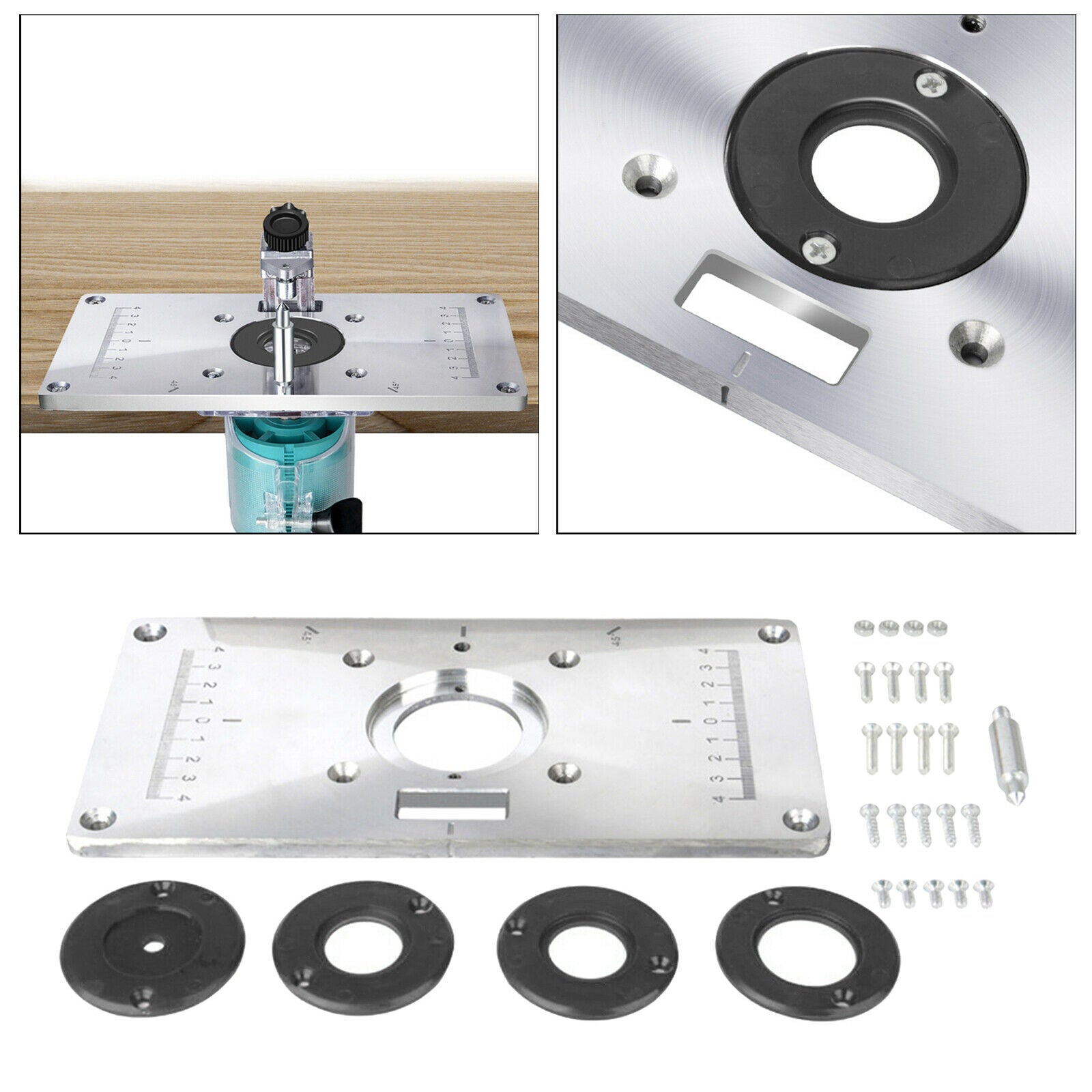 Router Table Insert Plate Trimming Machine Flip Board and Install Screws