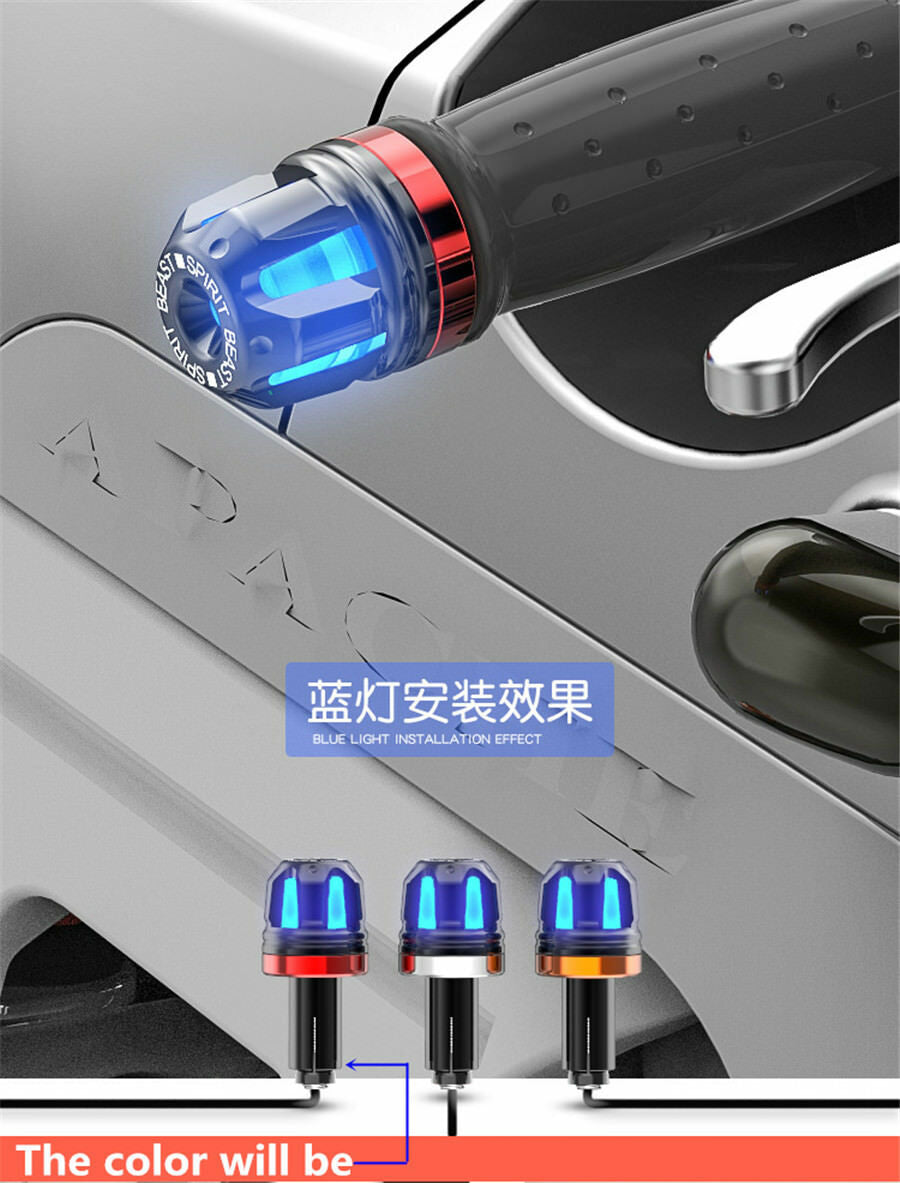 Aluminum alloy Motor handlebar balance head end turn signal Grips Plug 3color