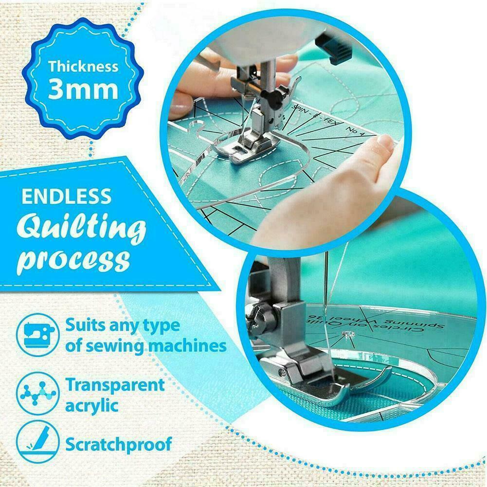6Pcs Quilting Template Home Stencil Free Motion Reusable For Machine Hot X6A4
