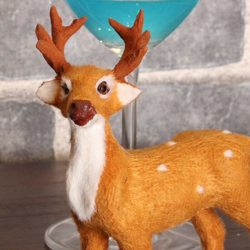 Christmas Simulation Plush Reindeer Xmas Elk Deer  Desktop Ornaments Home Decor