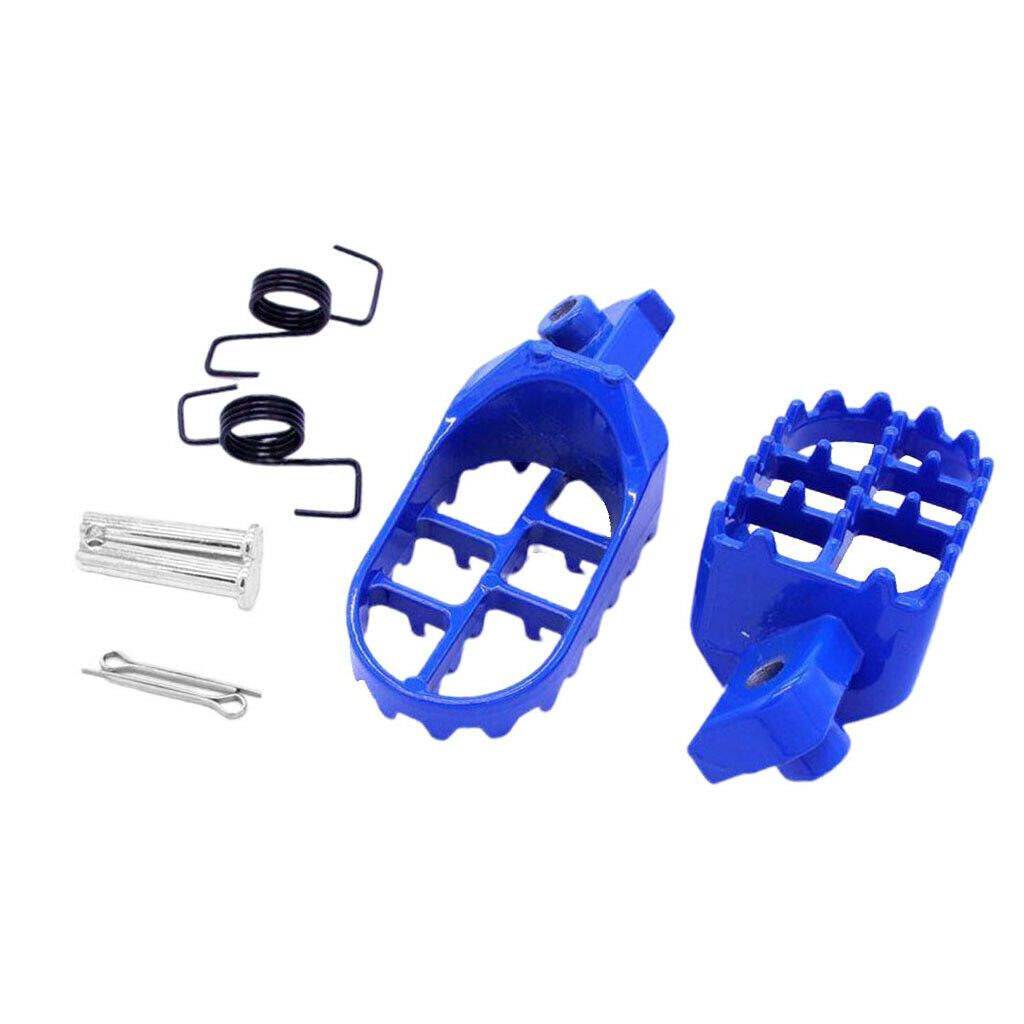 Blue Set Of Motorcycle Foot Pegs Rest Pedal For Bike