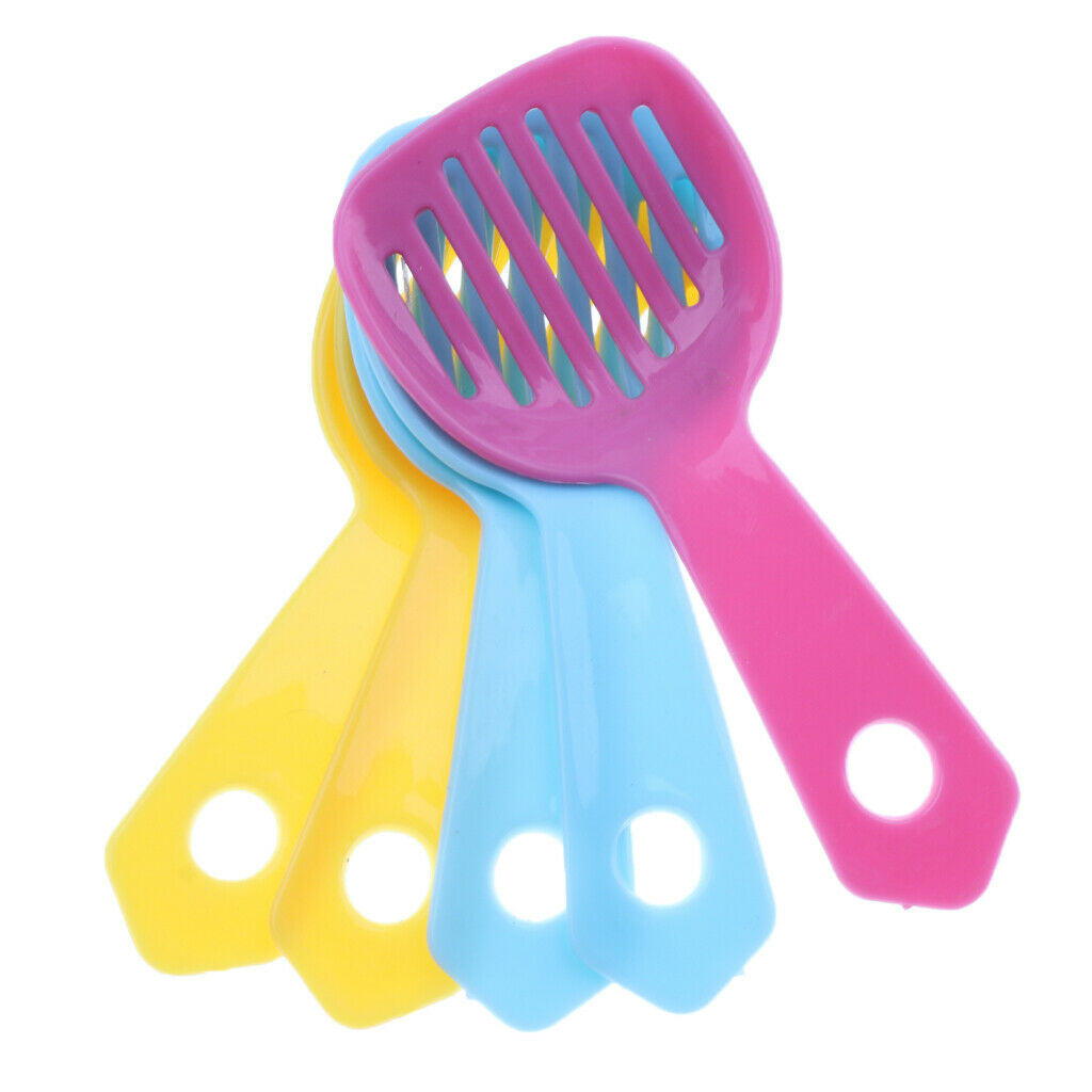 5pc Random Hamster Litter Shovel Hollow Plastic Bath Sand Cleaner Food Spoon
