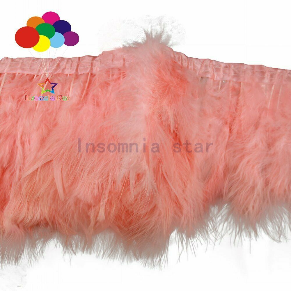 light watermelon red 2 Meters Fluffy Turkish Marabou Feather Ribbon Lace Trim