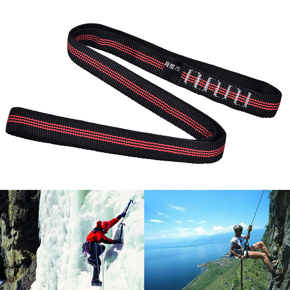 25KN Safety Rock Tree Climbing Express Quickdraw Sling Webbing Rope StrapC.l8