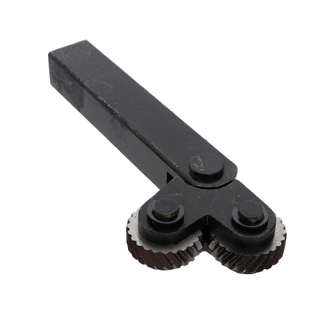 Steel Dual Wheel Knurling Tool Set w/ Diagonal Linear Knurl Wheel 3mm Pitch