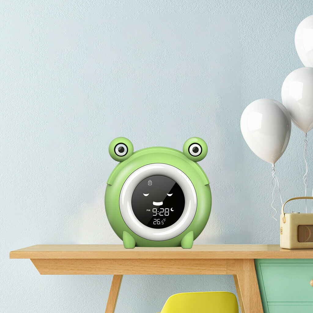 Kids Alarm Clock Child Sleep Trainer 12/24H Sound Machine Bedside Decoration