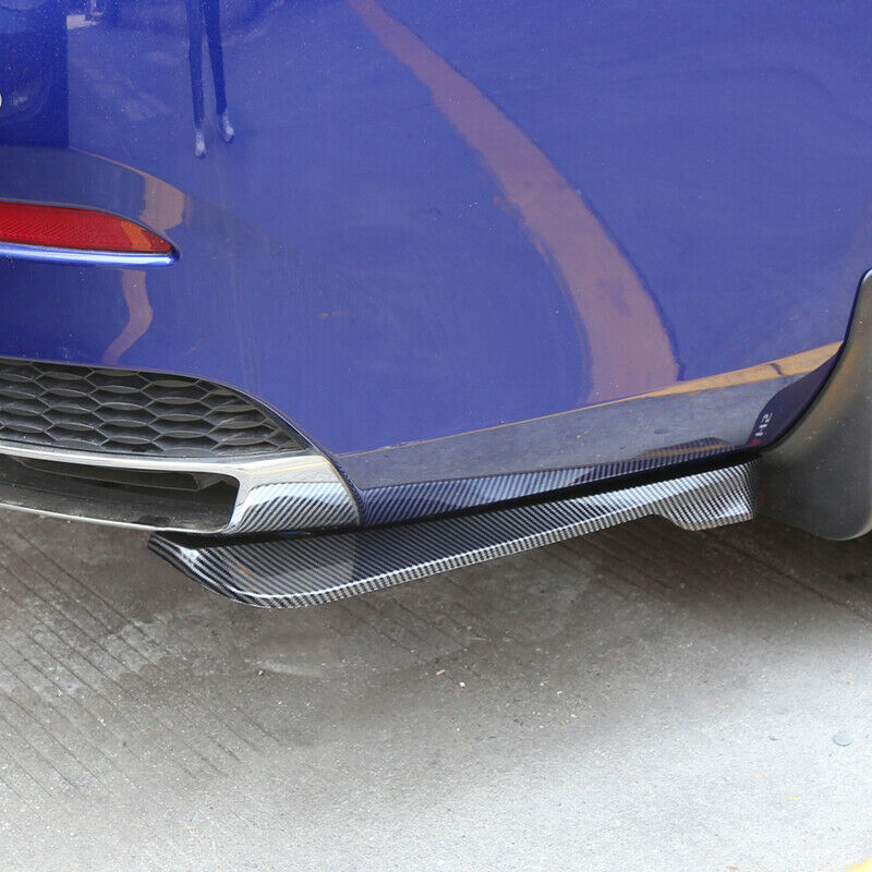 2Pcs Carbon fiber Color Universal Car Bumper Spoiler Rear Lip  Wrap Angle Shovel