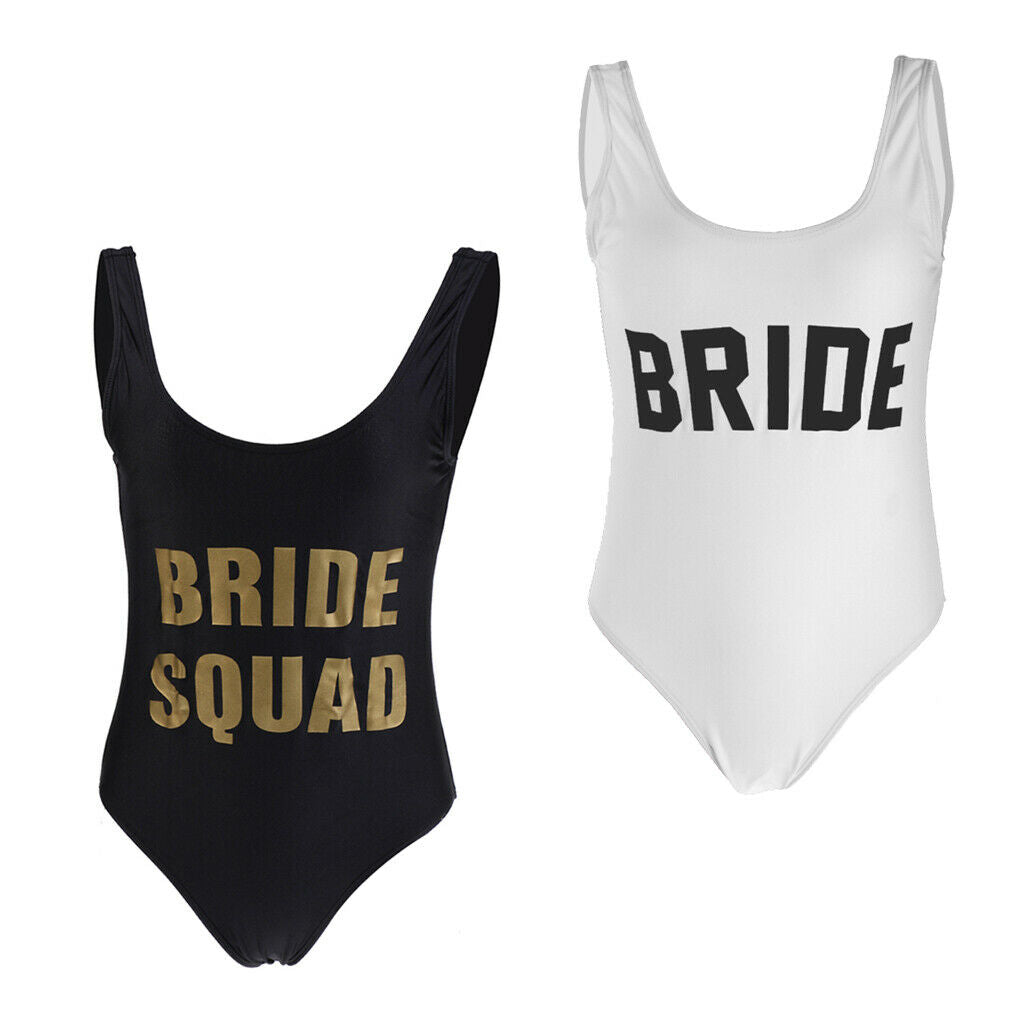 2pcs Bride Squad Summer Holiday Beachwear Bathing Swimwear For Girl Vacation