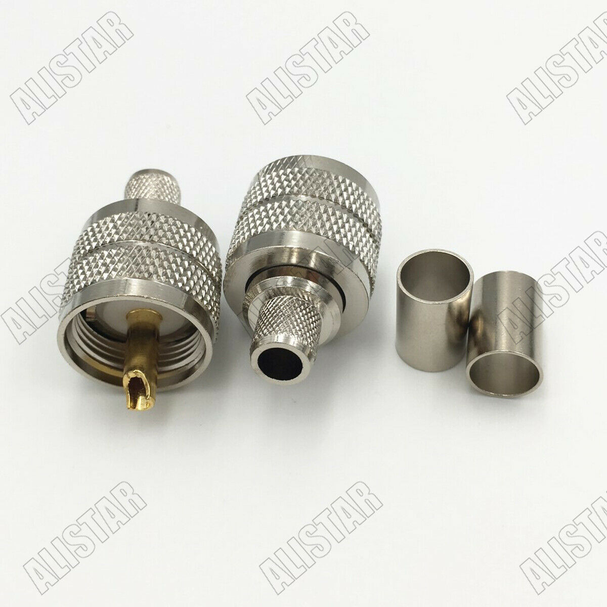 10 x UHF PL259 Male Plug Crimp Connector For RG5 RG6 5D-FB LMR300 RF Coax Cable