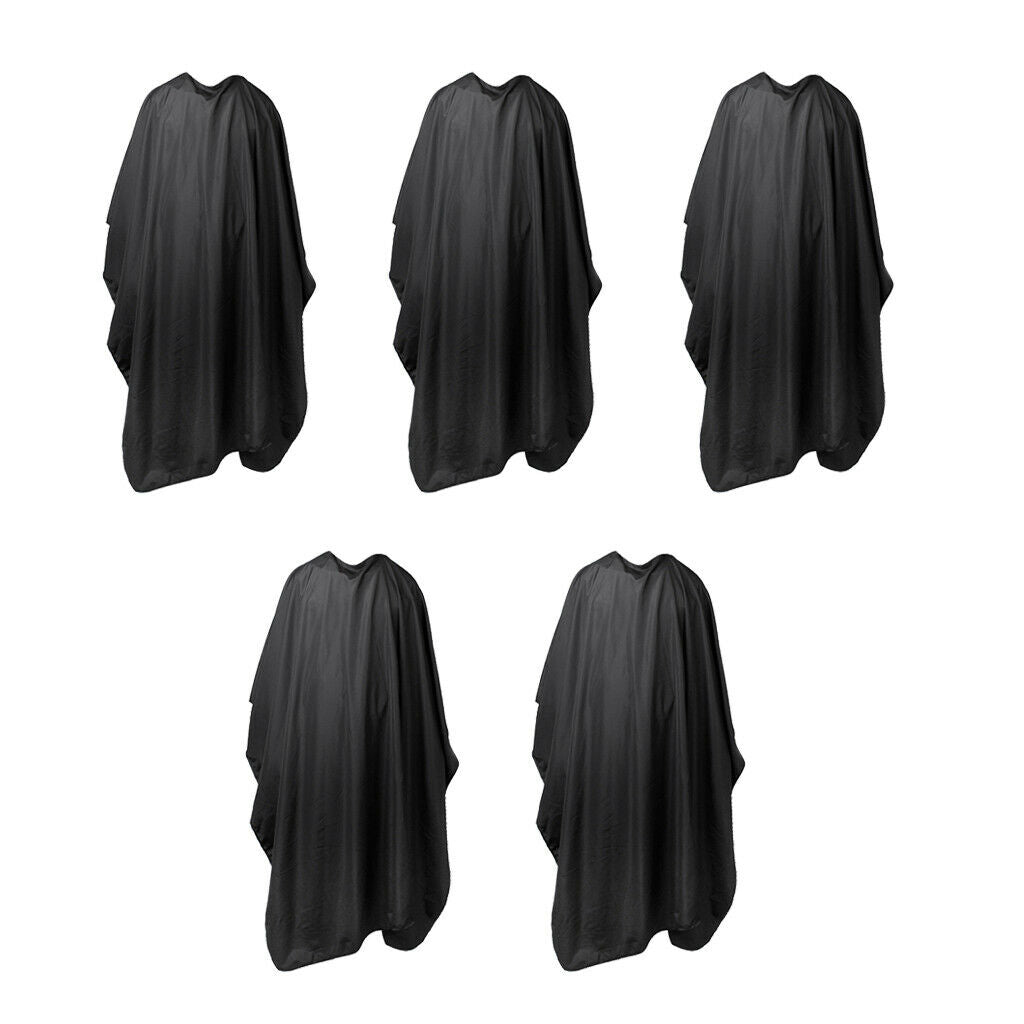 5x Barber Hair Cut Cutting Hairdresser Cape Apron Waterproof Gown Black