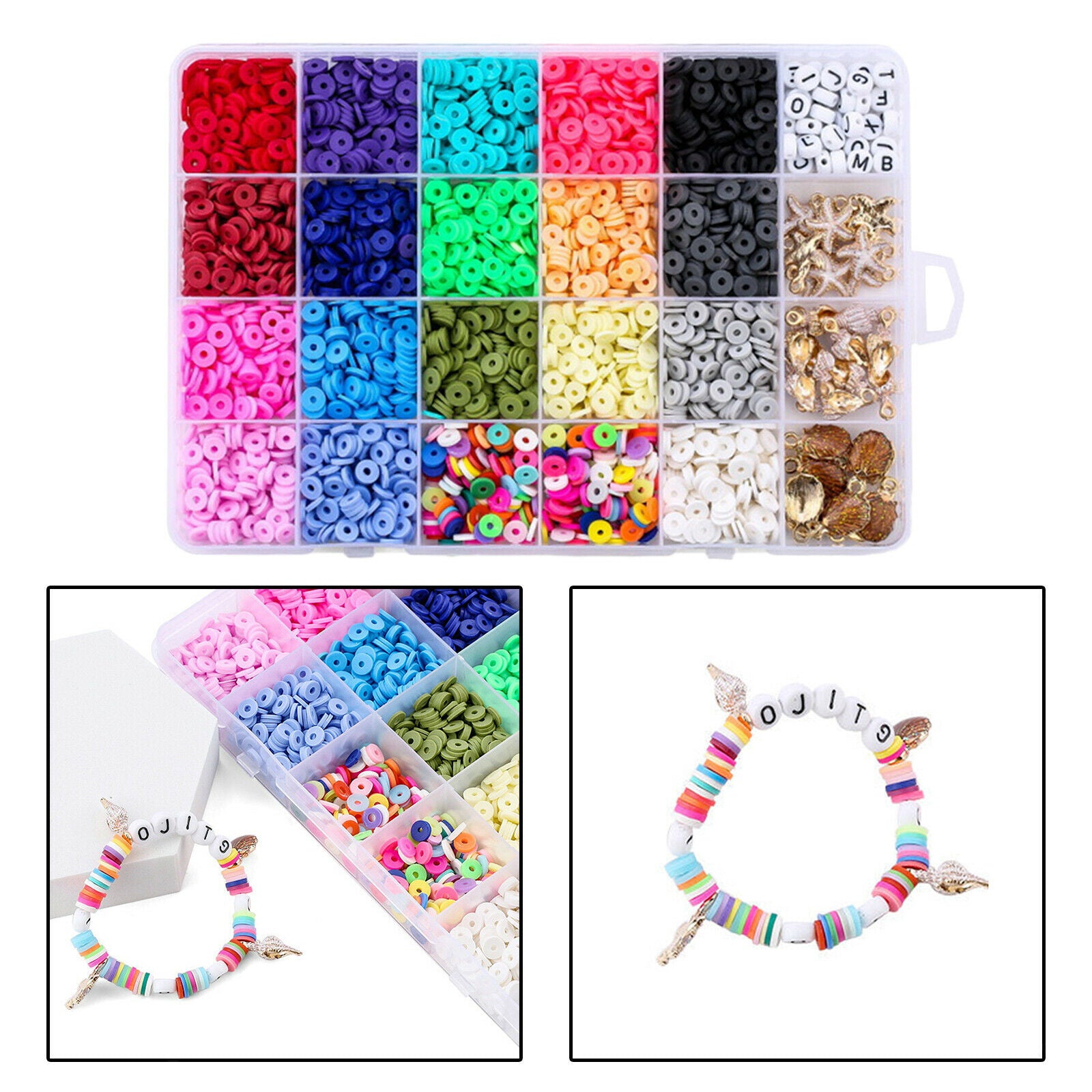 Clay Beads Beads DIY Jewelry Earring Beading Craft Accessories 24 Grid
