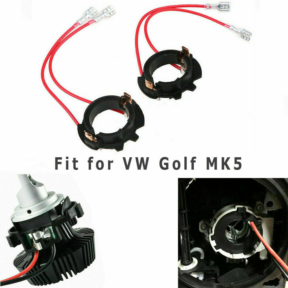 LED H7 Headlight Bulb Holder Retainer Adapter Socket For VW Golf MK5 GTI Jetta