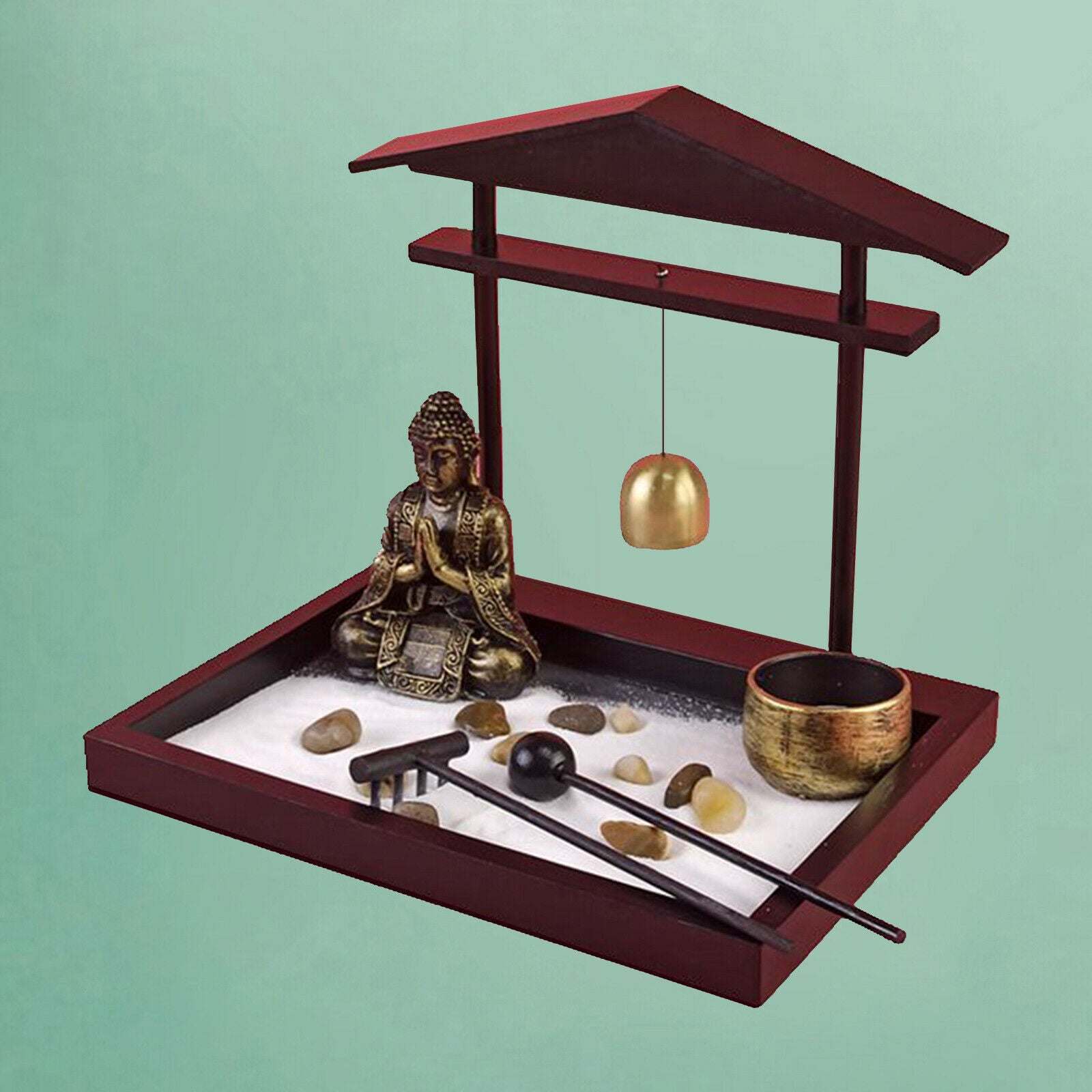 Zen Garden Kit Relaxation Rock Sand Garden for Desktop Stress Reliever