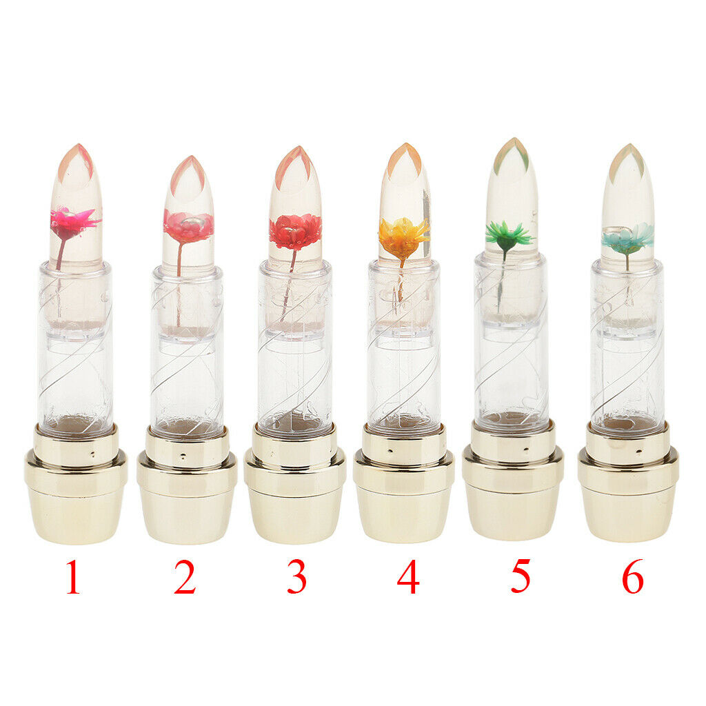 Beauty Moisturizing Color Change Transparent Jelly Lipstick Flower Lip Gloss -