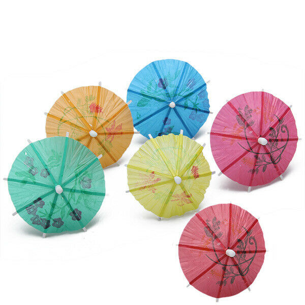 Drink Umbrellas Tropical Cocktail Picks - 144 Pack - Parasol Toothpicks for