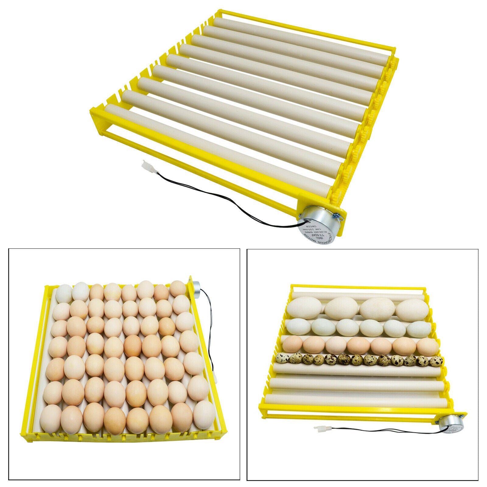 Egg Incubator Tray 360Â° Rotary Automatic Egg Turner Duck Quail 220V 9 Tubes